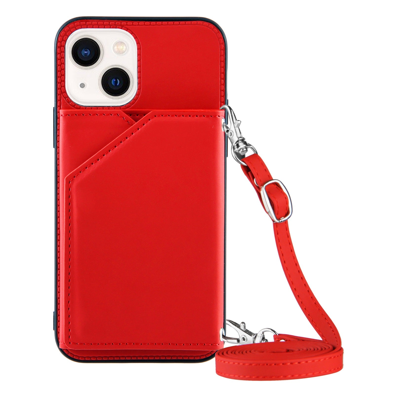 YB-1 Series for iPhone 15 Card Holder Back Case Leather TPU Kickstand Cover with Shoulder Strap YB-1 Series for iPhone 15 Card Holder Back Case Leather TPU Kickstand Cover with Shoulder Strap